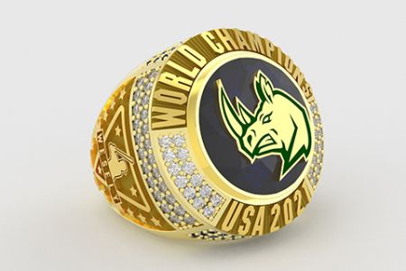 Bague de bijoux avec le nom de l'équipe de baseball championne - Bague de championnat plaquée or avec logo de l'équipe de baseball des États-Unis