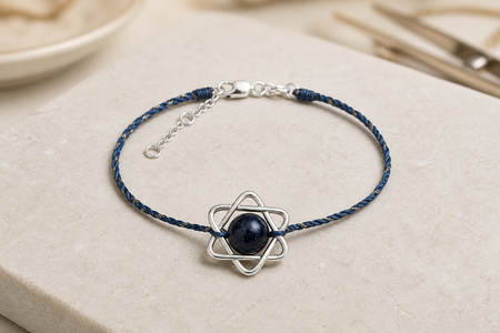 <strong>9BW0085 | Cord, Sterling Silver Frame, and Bead</strong>
