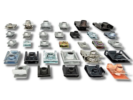 Extruded U-Nuts - Custom drawn U-nuts for automotive sheet metal and plastic fastening.