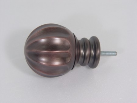 Fluted Sphere Iron Curtain Finial - fluted_sphere_iron_curtain_finial