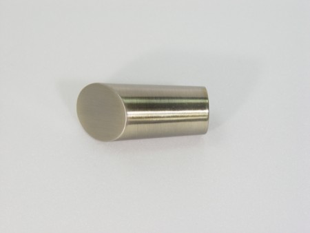 Inclined cylinder curtain rod finial