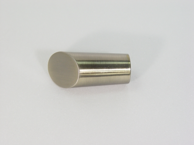 Inclined cylinder curtain rod finial - zinc_cylinder_curtain_finial