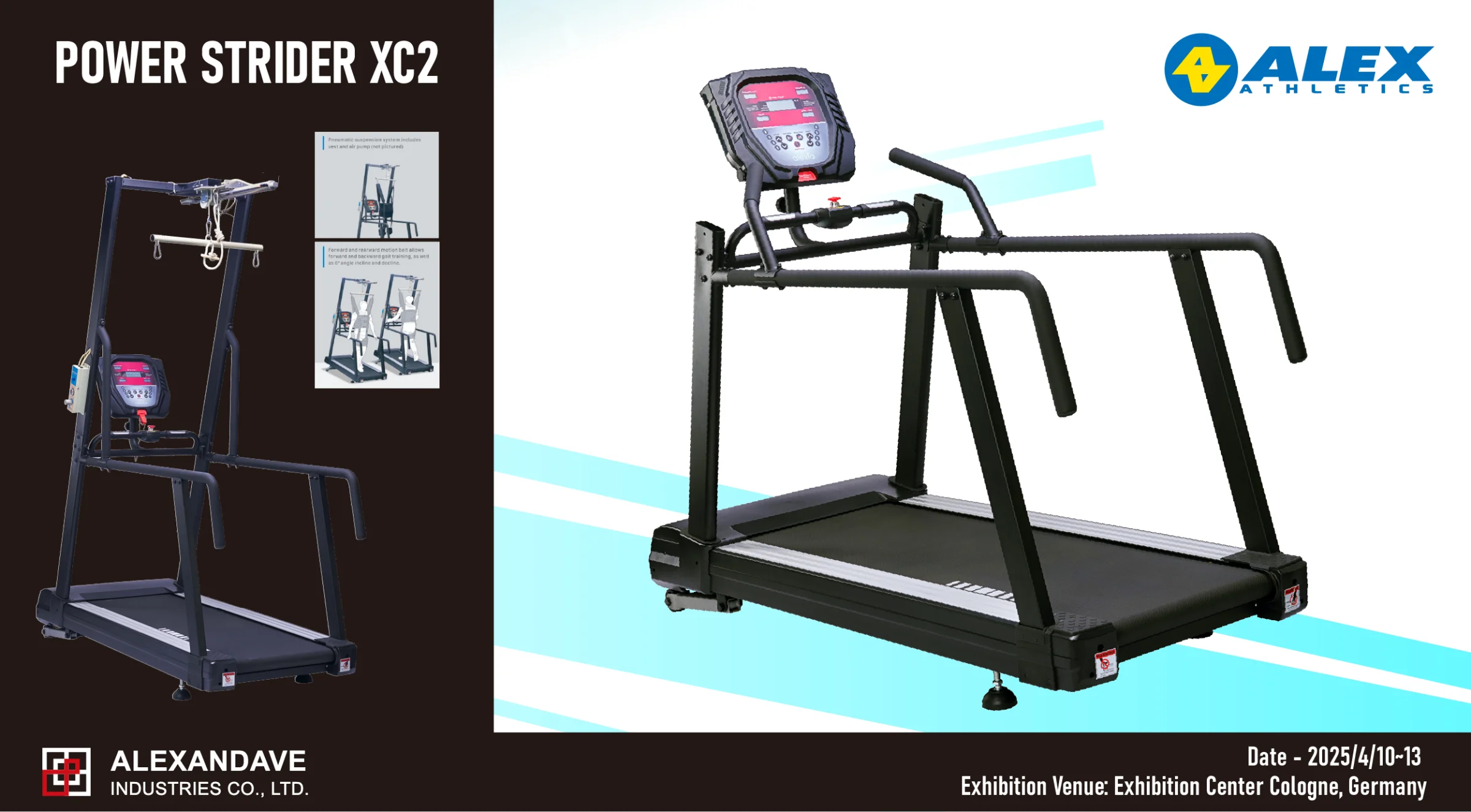 파워 스트라이더 XC2는 신경 재활, 보행 교정, 그리고 시니어 피트니스 훈련을 위해 특별히 설계된 트레드밀 시스템입니다. 통합 서스펜션 시스템은 역동적인 지지력과 다양한 트레이닝 기능을 결합하여 안전하고 효과적인 트레이닝 환경을 제공합니다.