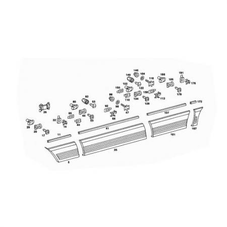 Hátsó bal sárvédő panel Mercedes Benz W126 1979-85 - Hátsó bal sárvédő panel Mercedes Benz W126 1979-85