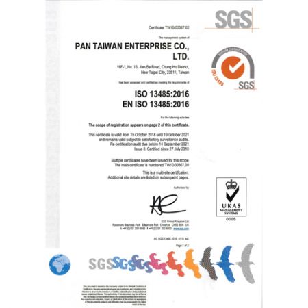 ISO13485 Certificate Issued by SGS