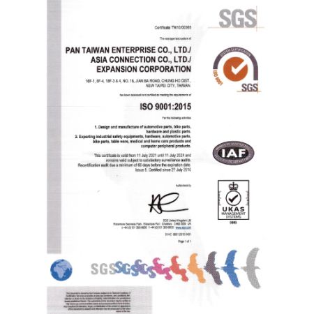 ISO9001 Certificate Issued by SGS