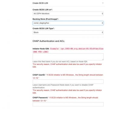 Use iSCSI via Mars 400 Ceph storage.