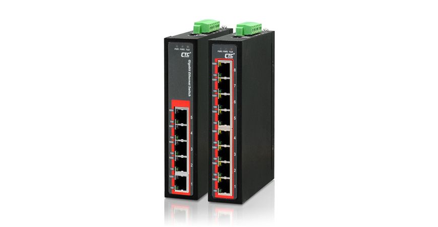 Switch Ethernet industriel non géré à 5 ports - Commutateur réseau 10/100 a  montage sur rail DIN