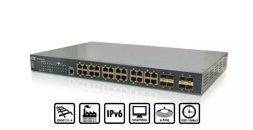 Foto für die Presse - CTCs industrieller verwalteter PoE-Switch
