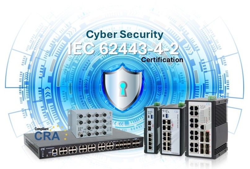 主向位科技多款工業乙太網路交換器取得 IEC 62443-4-2 SL2 資安認證