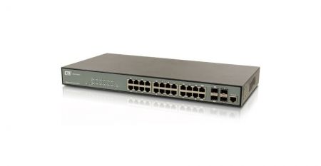 22 ports GbE RJ45 2 ports GbE combo (RJ45 ou SFP) 2 ports GbE SFP liaison  montante L2 Switch Ethernet administrable, Fabricant de commutateurs réseau  et de convertisseurs de média