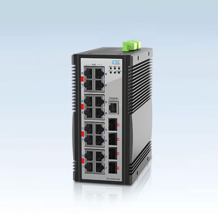 Switch Industrial PoE de 16 portas com uplink de 10G (IGS-1604XSM-16PH)