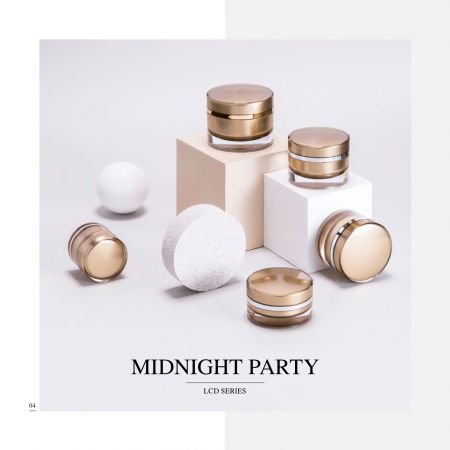 Runde Form Acryl Luxus Kosmetik- und Hautpflegeverpackung - Mitternachtsparty-Serie