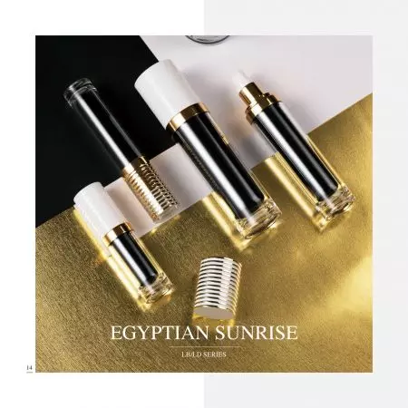 Round Shape Acrylic Luxury Cosmetic & Skincare packaging - Egyptian Sunrise serie - Cosmetic Packaging Collection - Egyptian Sunrise