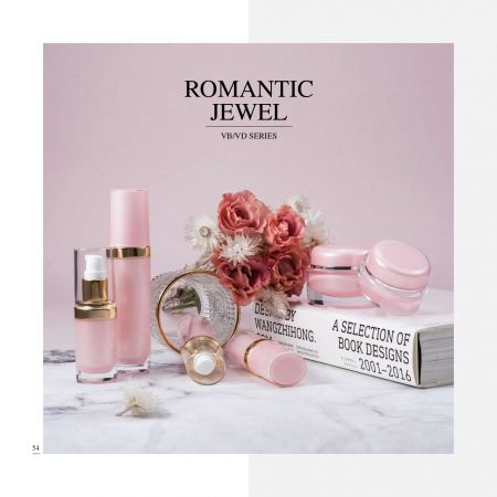 Ovale Form Acryl Luxus Kosmetik- und Hautpflegeverpackung - Romantischer Juwel Serie - Kosmetikverpackungskollektion - Romantischer Juwel