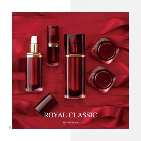 Quadratische Acryl Luxus-Kosmetik- und Hautpflegeverpackung - Royal Classic Serie