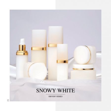 Emballage carré de luxe écologique en PP pour cosmétiques et soins de la peau - série Blanc Neige - Collection d'emballages cosmétiques écologiques en PP - Blanc Neige