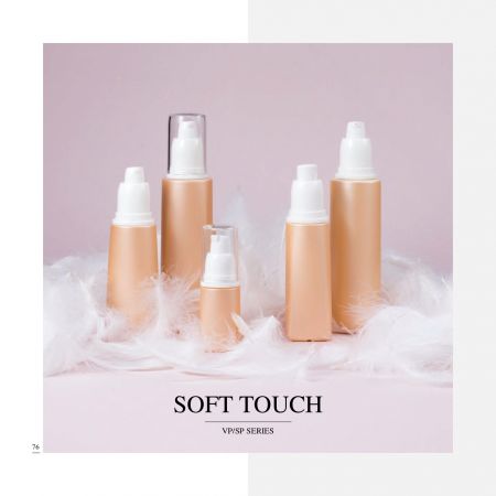 Envase ecológico de PP para cosméticos y cuidado de la piel en forma ovalada y cuadrada - serie Soft Touch - Colección de envases cosméticos - Toque suave