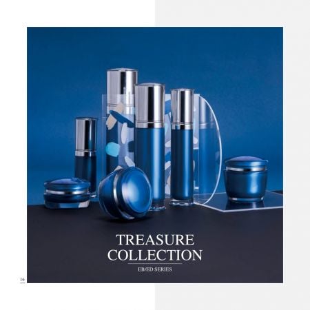 Collection Trésor - série de packaging de luxe en acrylique de forme ronde pour cosmétiques et soins de la peau - Collection d'emballages cosmétiques - Collection Trésor