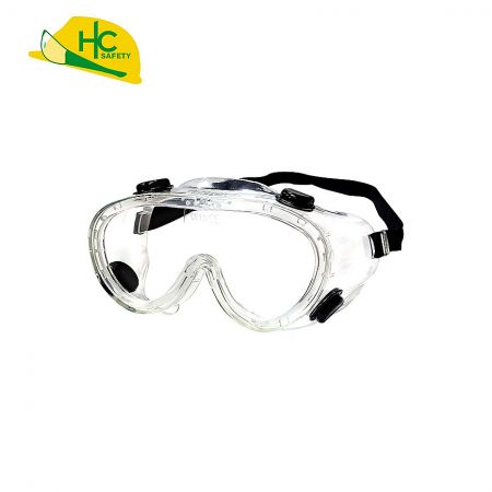 Universal-Fit Indirect Vented Goggles - Light weight clear PVC body goggle frame