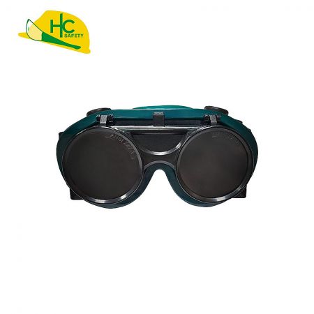 Transparent welding goggles.