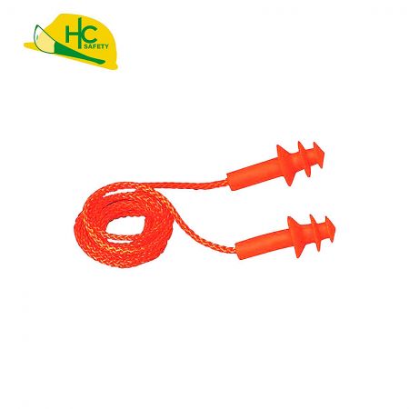 TPR Earplugs with Cord - SNR 25.9 dB reduces noise.