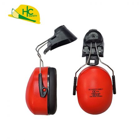 Helmet-Mounted Earmuffs - Compatible with H101 safety helmet for secure fit.