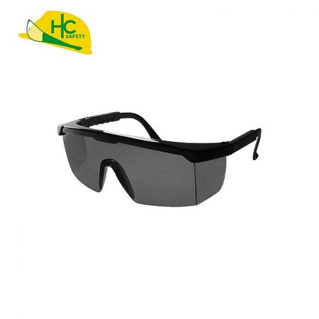 Anti-scratch, anti-fog gray safety lenses.