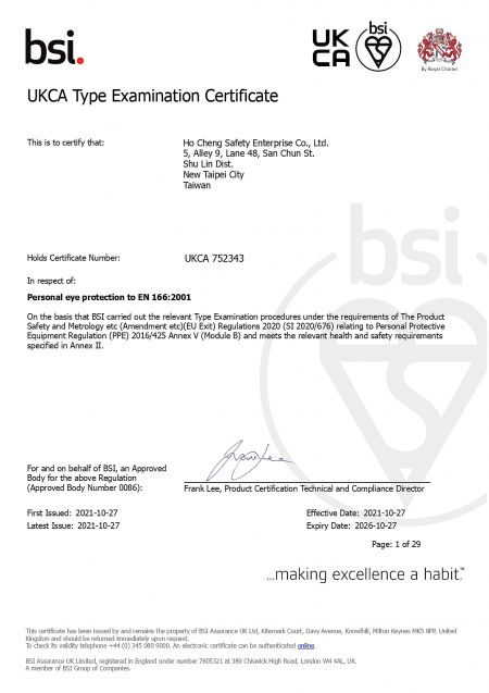 UKCA certified by BSI. Valid till Oct 2026.