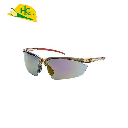 Shatterproof, impact-resistant, UV-filtering safety glasses.