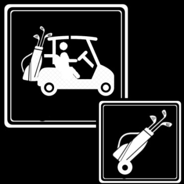 Brett utbud av utility golfbilar och industriutrustning