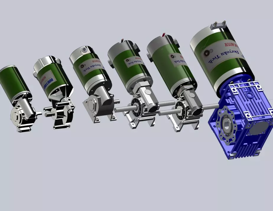 DC Right Angle Worm reducers for heavy load design.