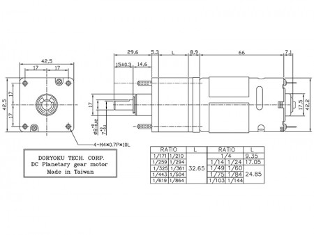 DC-мотор с зубчатой передачей, диаметр 43 мм, модель 775