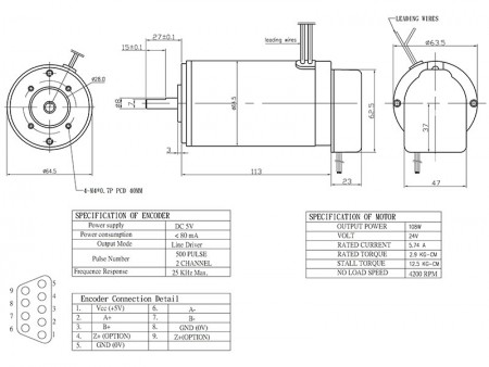 Motor servo DC SV5946 Diámetro 65