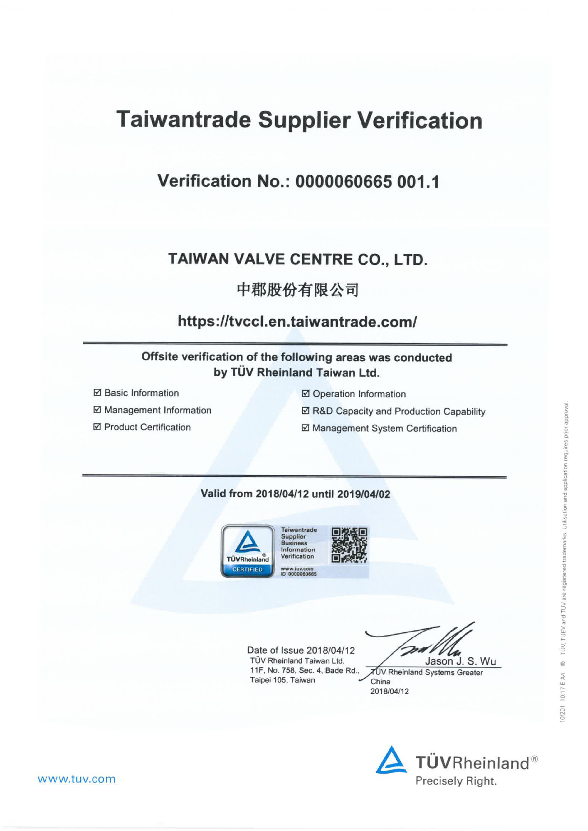 Ověření TÜV Rheinland