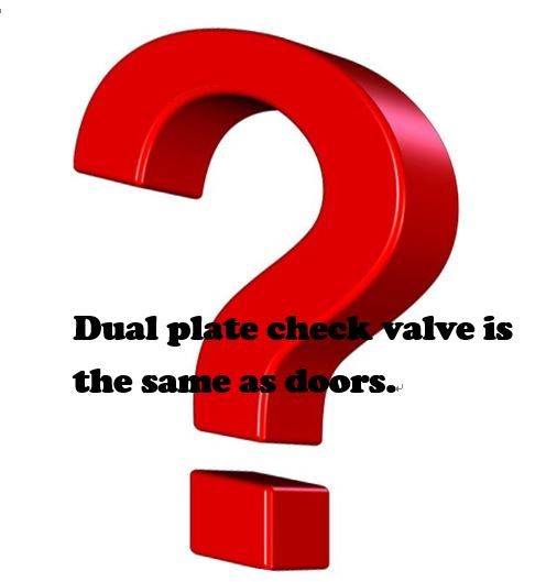 Dual plate check valve is the same as doors.