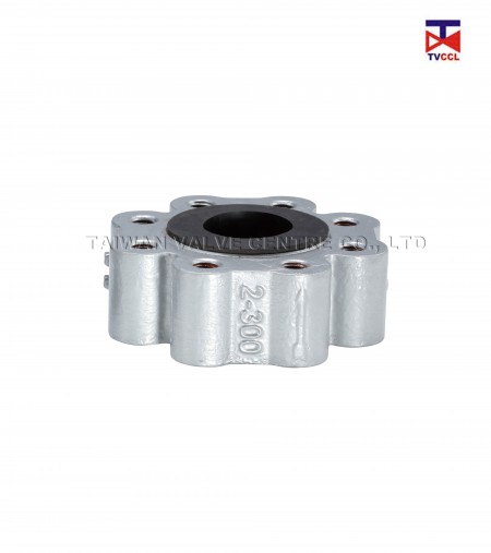 Válvula de Retenção Tipo Borracha Completa com Placa Dupla de Ferro Dúctil de Flange Completa - Válvula de retenção tipo flange sólido com design de revestimento total de borracha.