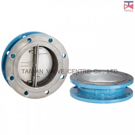 Van kiểm tra kiểu mặt bích bằng thép không gỉ 316 với thiết kế không có giữ. - Thiết kế mặt bích. Van một chiều không có giữ được kẹp giữa các mặt bích với bu lông xung quanh bên ngoài van. Nó không có thân van giữ (nắp chặn).