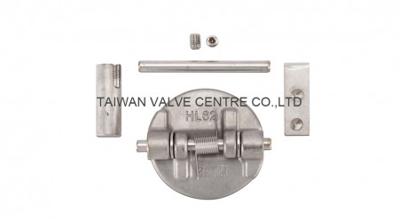 Flange type dual check valve with retainerless