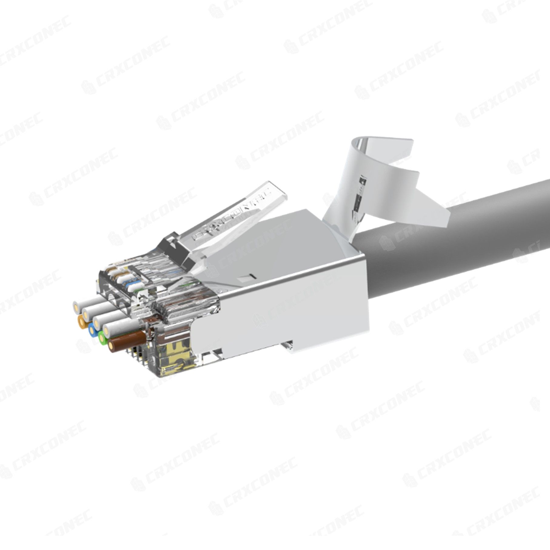 UL Listed Cat6A STP Easy Pass Through RJ45 Connector With Tail