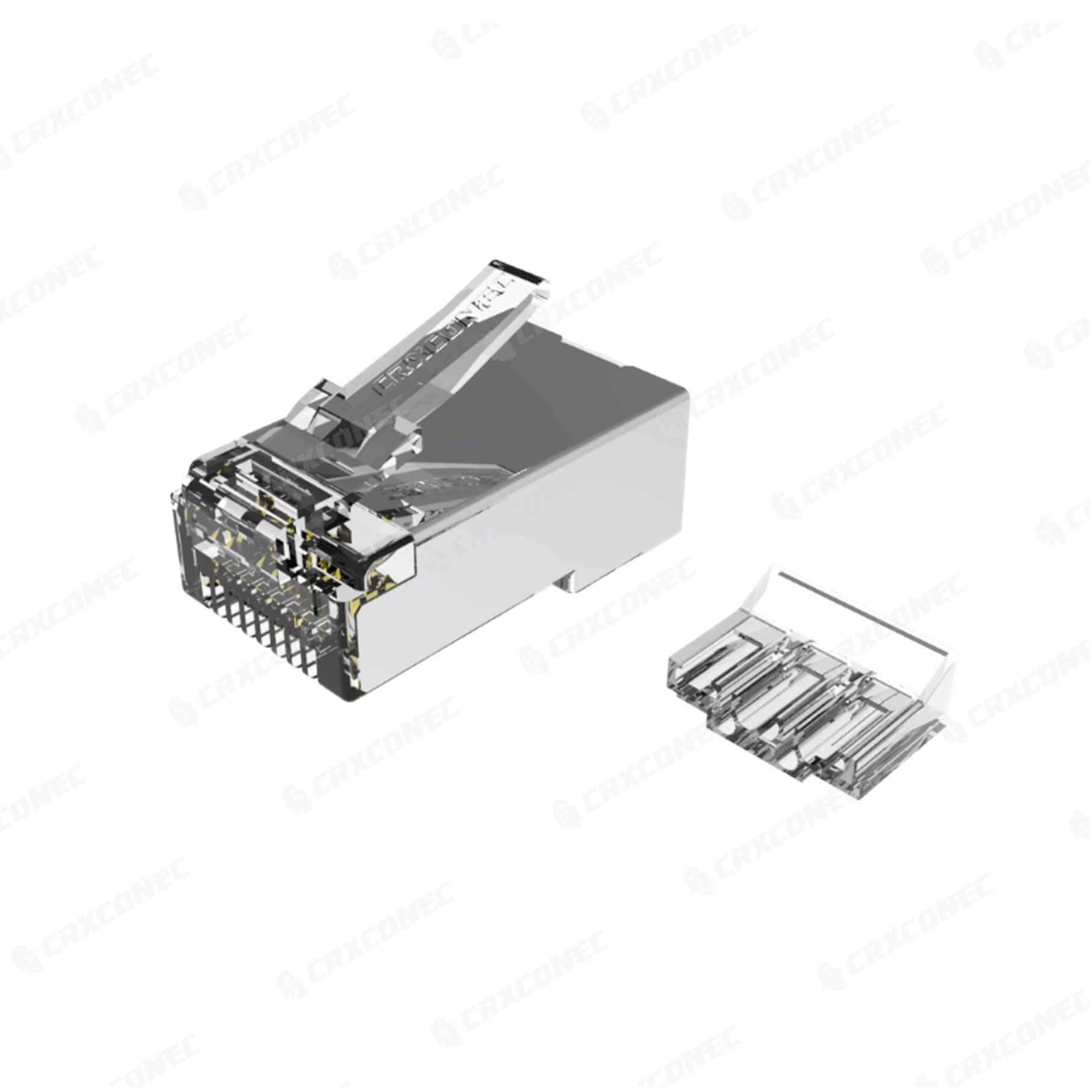100pcs rj45 connector plug cat6 shielded 8p8c rj45 cat6 network modular  2-piece