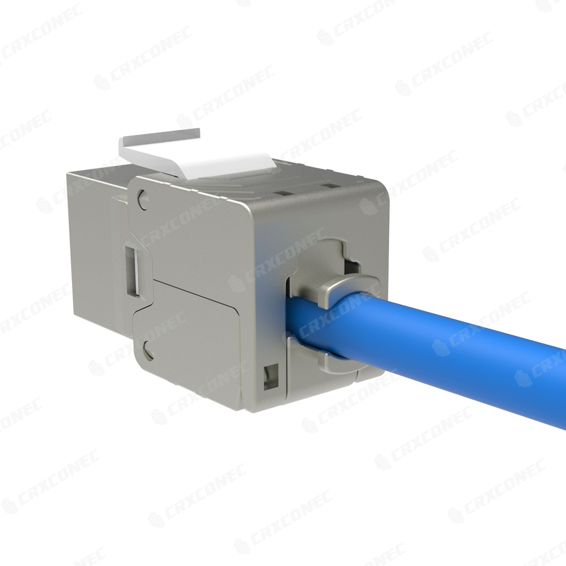 Data Center Rj45 Toolless 180 Degree STP Cat6 Linear RJ45 Keystone Jack With Shutter ...