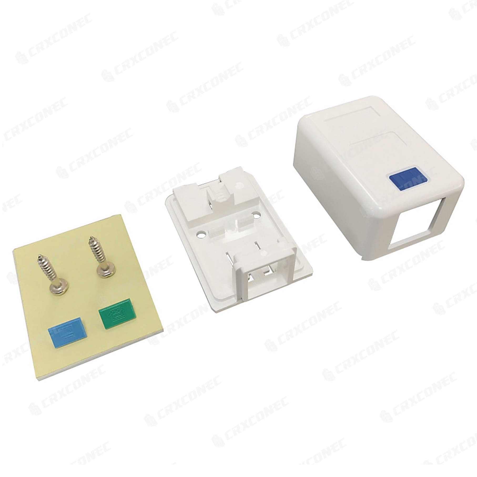 Network RJ45 Single Gang Surface Mount Box with ICON Advanced Fiber Cabling & Data Center