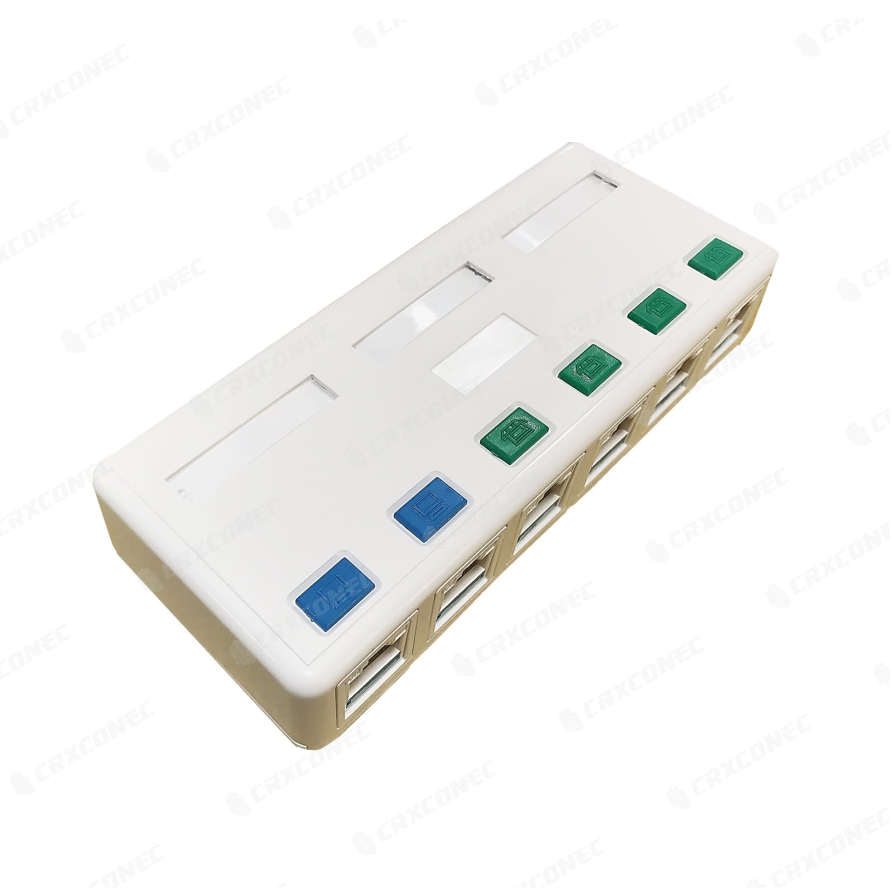 Wall blank 6 Port RJ45 Surface Mounted Box for networking patch cable ...