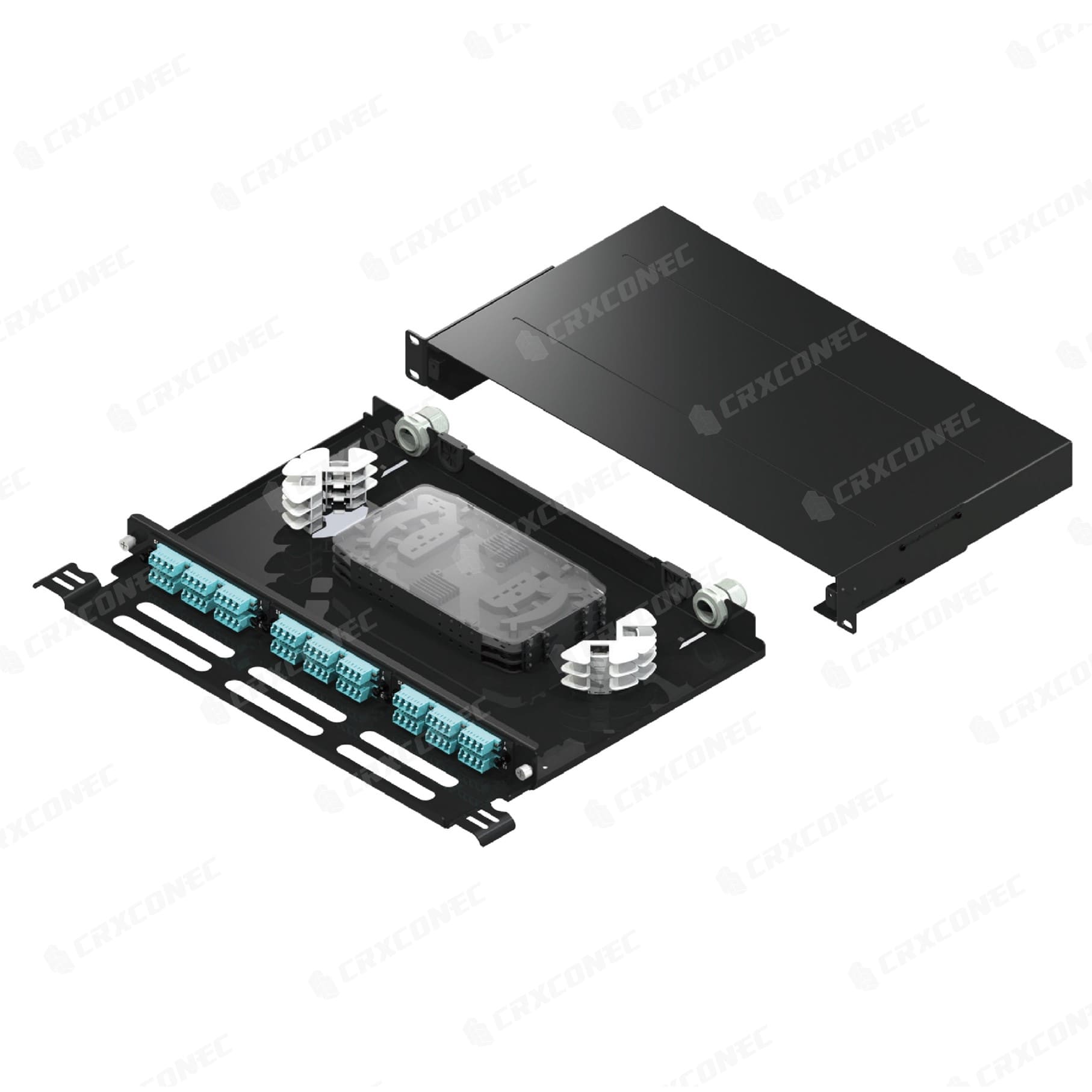 Multi functions LGX 1U Fiber Drawer Rack Mount Panel With Support Bar ...