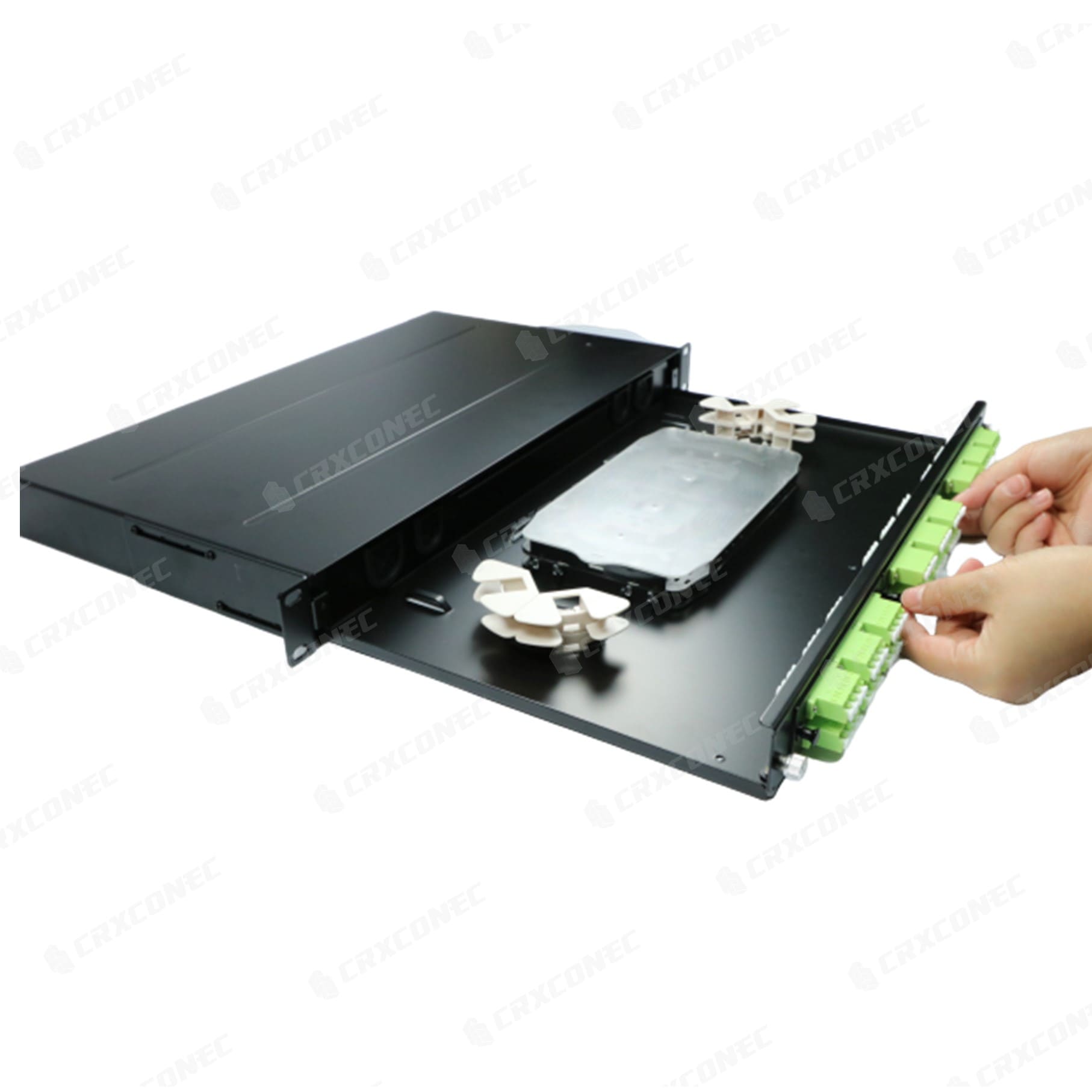 Multi functions LGX 1U Fiber Drawer Rack Mount Panel With Support Bar ...