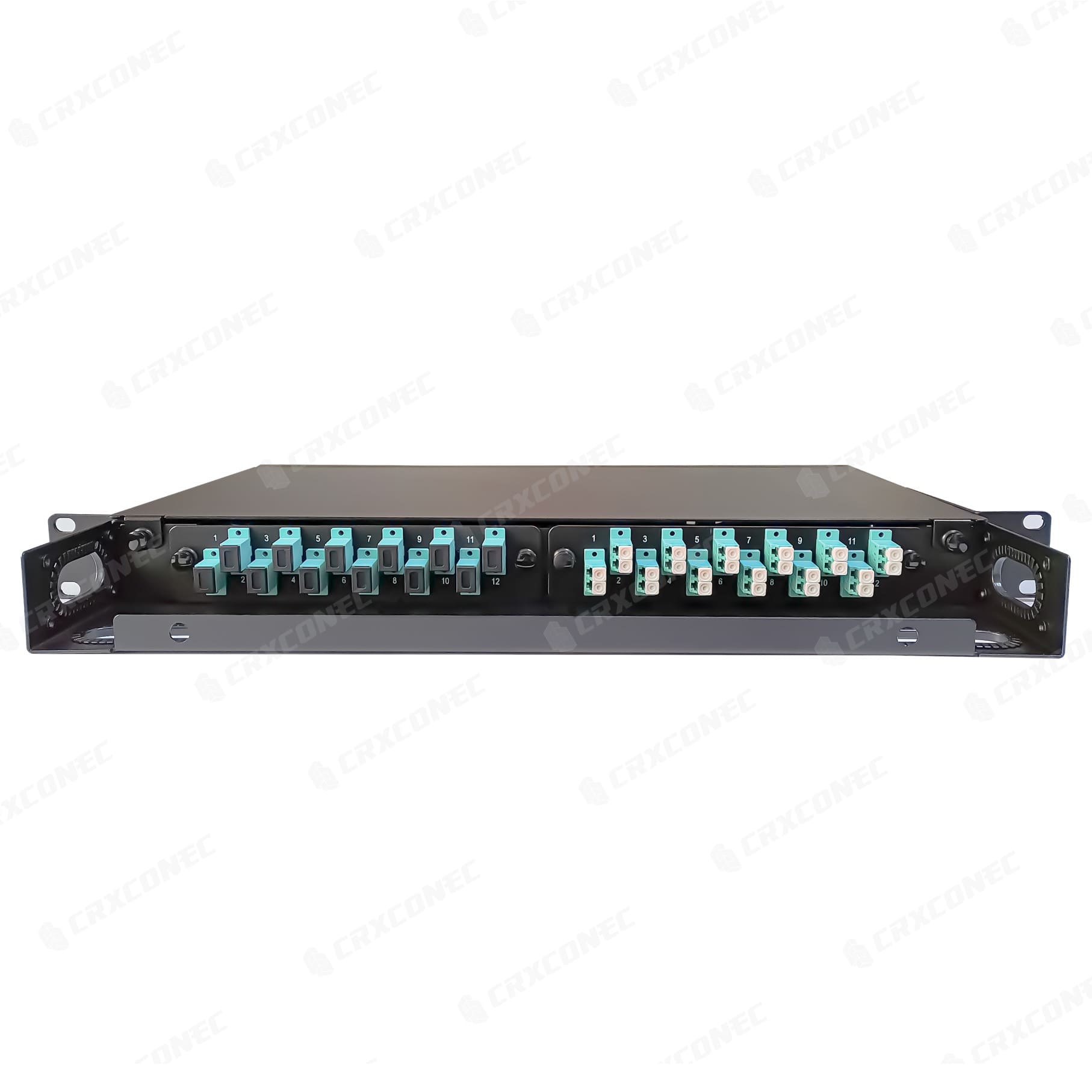 1U 24 Staggered Port Fixed Type Fiber Optic Rack Panel | Advanced Fiber ...