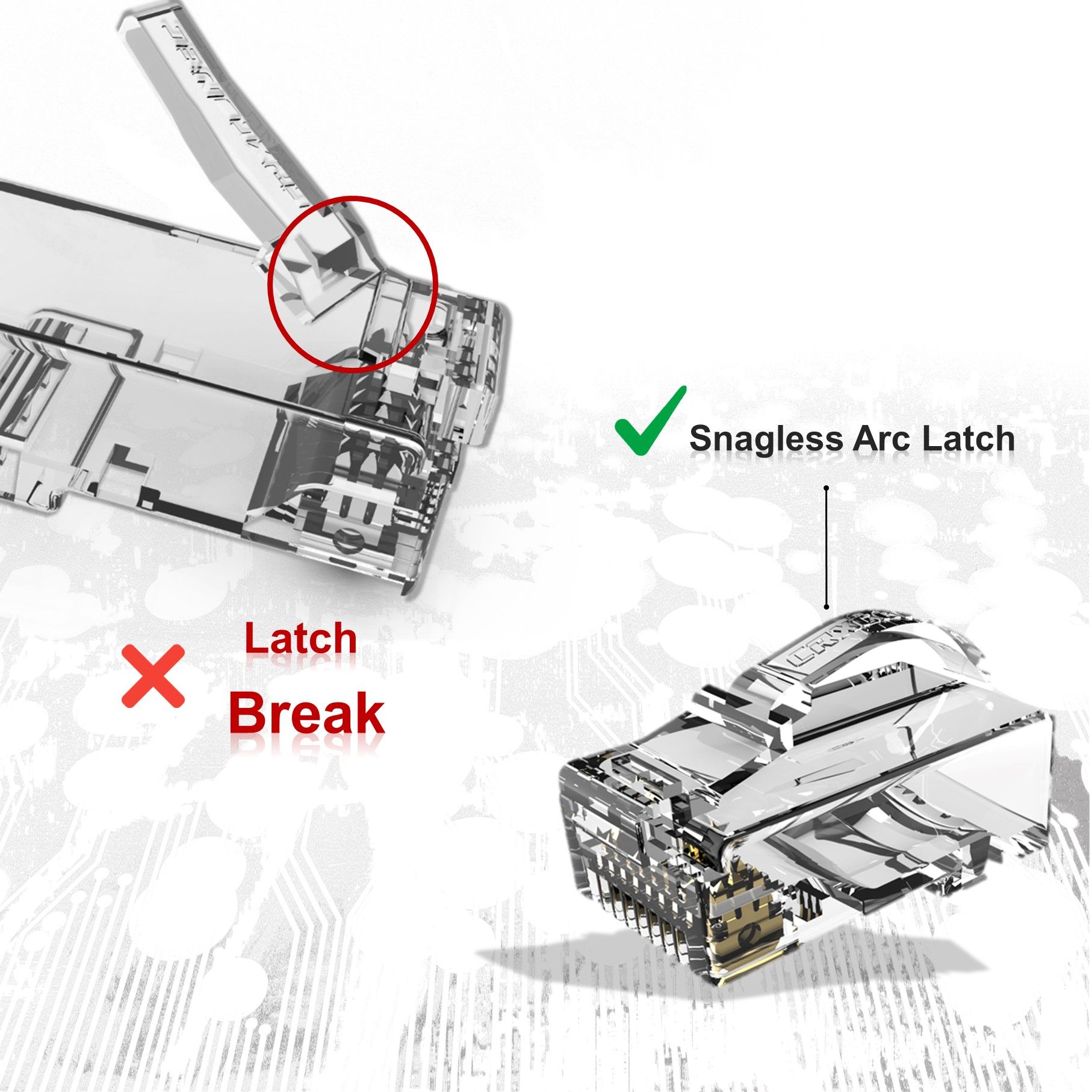 Protection Latch Rj45 Cat6 UTP Arc Latch RJ45 Connector With Insert 6 Up / 2 Down | Advanced ...