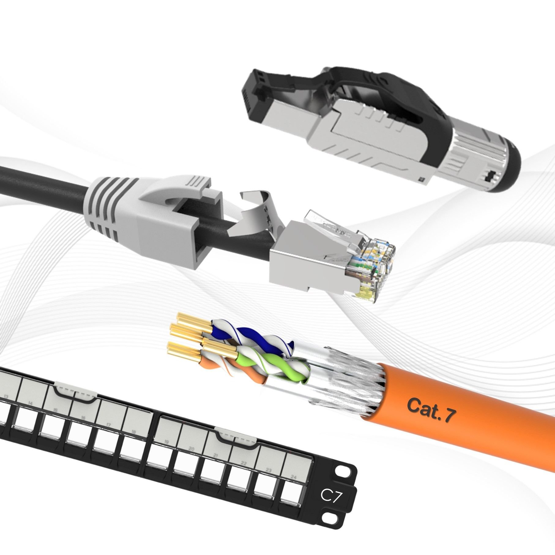 Connecteur RJ45 Ethernet STP Cat6  Infrastructure avancée de câblage de  fibres et de centre de données de CRXCONEC