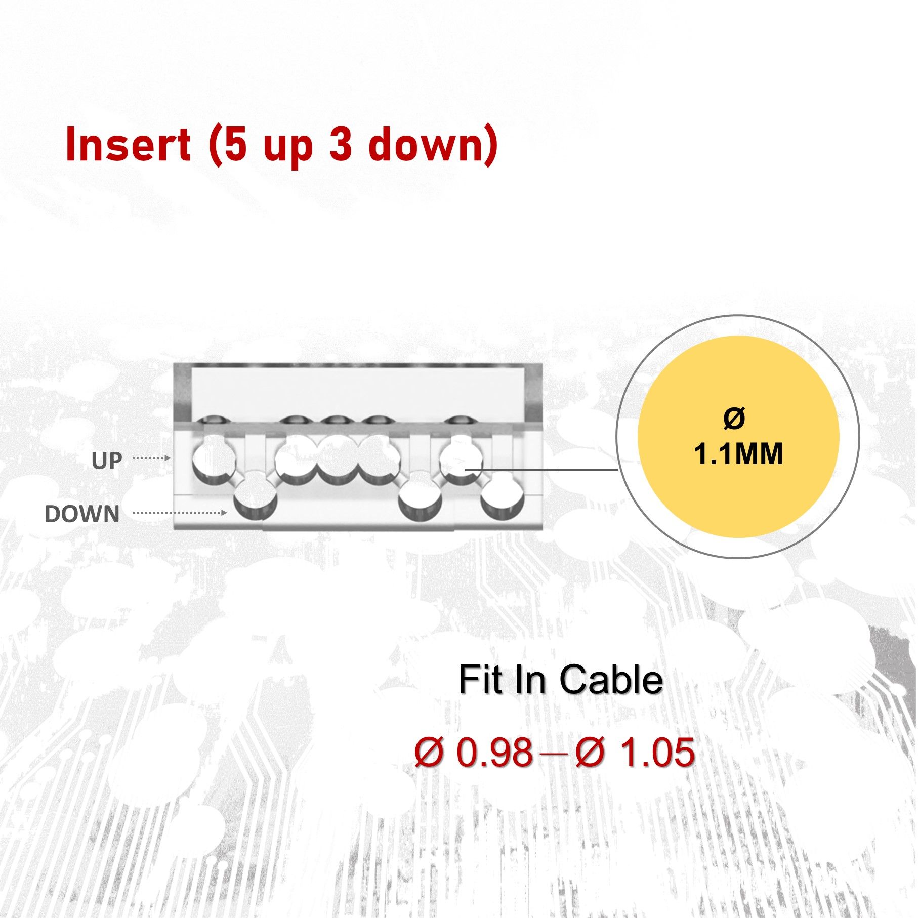 Cat6A UTP RJ45 Connector With Insert 5 Up / 3 Down